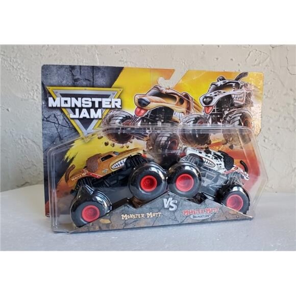 Monster Jam Monster Mutt vs Monster Mutt Dalmatian – 2-Pack Die-Cast Trucks Toys - Picture 3 of 7